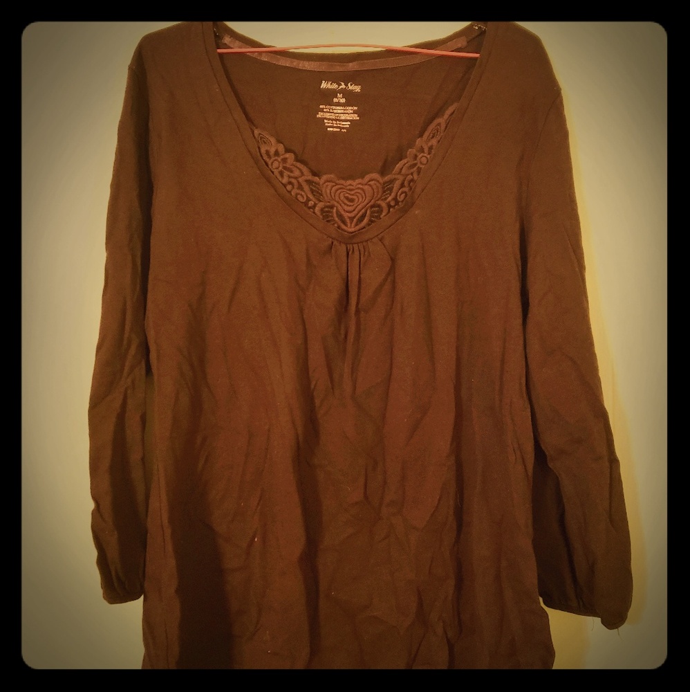 Brown Mid-sleeve Top